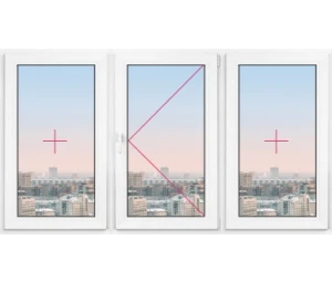 Трехстворчатое окно Rehau Geneo 1800x1800 - фото - 1