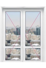 Двухстворчатая входная дверь с полным остеклением без перегородки - фото - 3