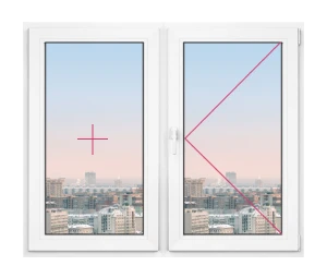 Двустворчатое окно Rehau Blitz 1500x1000 - фото - 1