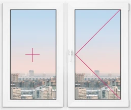 Двухстворчатое окно Rehau Thermo 1500x1500 - фото - 1