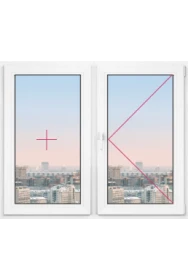 Двухстворчатое окно Rehau Thermo 1000x600 - 1 Двухстворчатое окно Rehau Thermo 1000x600 - фото - 1